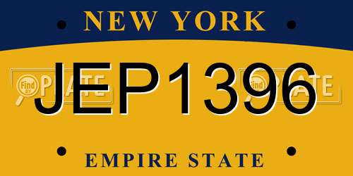 JEP1396 New York License Plate