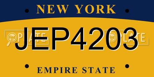 JEP4203 New York License Plate