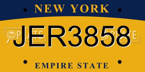 JER3858 New York License Plate