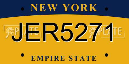 JER5271 New York License Plate