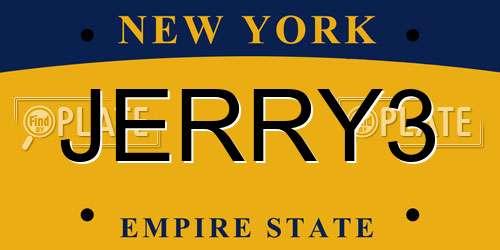 JERRY3 New York License Plate