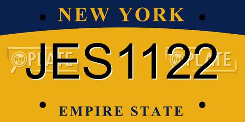 JES1122 New York License Plate