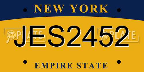 JES2452 New York License Plate