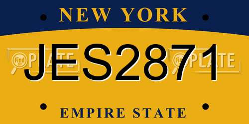 JES2871 New York License Plate