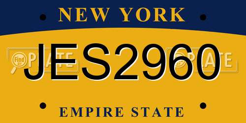 JES2960 New York License Plate