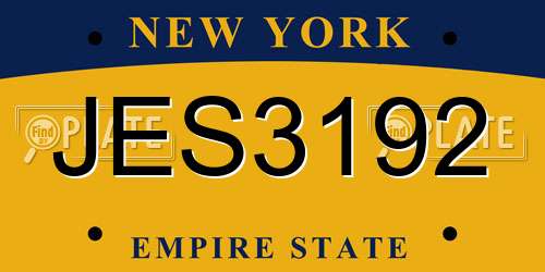 JES3192 New York License Plate