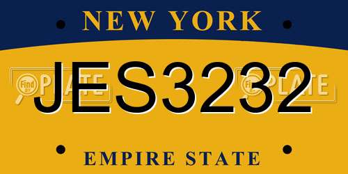 JES3232 New York License Plate