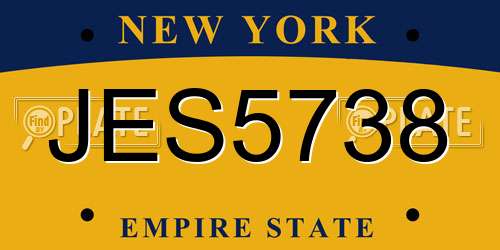 JES5738 New York License Plate