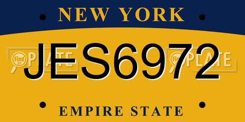 JES6972 New York License Plate