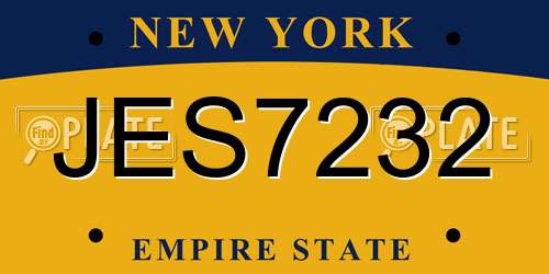 JES7232 New York License Plate