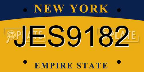 JES9182 New York License Plate