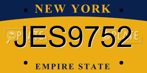 JES9752 New York License Plate
