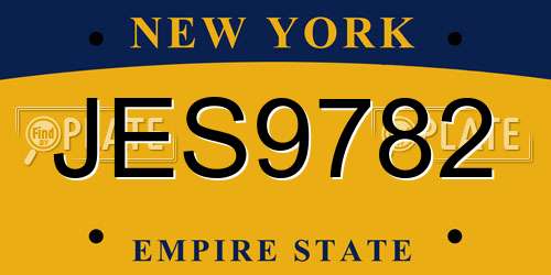 JES9782 New York License Plate