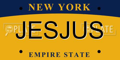 JESJUS New York License Plate