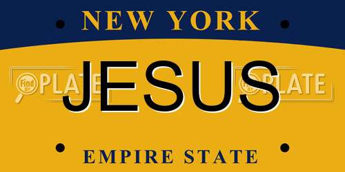 JESUS New York License Plate