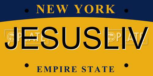 JESUSLIV New York License Plate