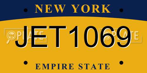 JET1069 New York License Plate