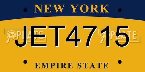 JET4715 New York License Plate