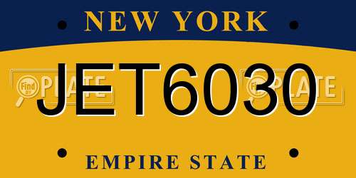 JET6030 New York License Plate