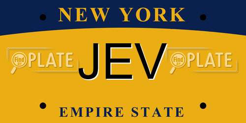 JEV New York License Plate