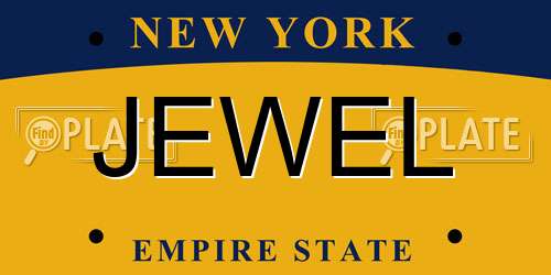 JEWEL New York License Plate