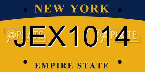 JEX1014 New York License Plate