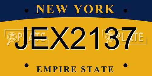 JEX2137 New York License Plate