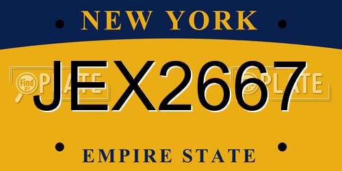 JEX2667 New York License Plate