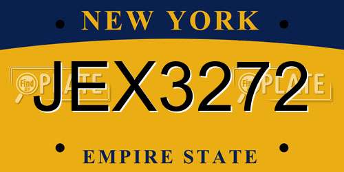 JEX3272 New York License Plate