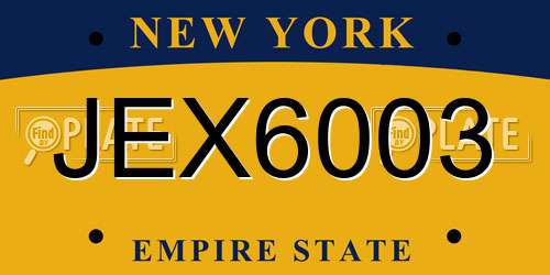JEX6003 New York License Plate