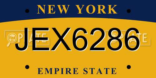 JEX6286 New York License Plate
