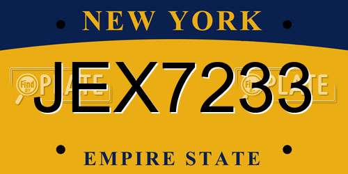 JEX7233 New York License Plate