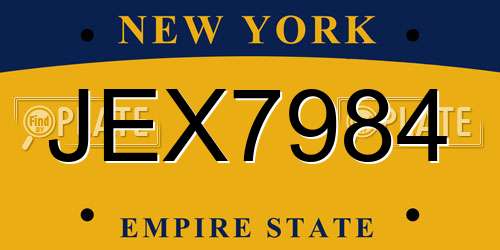 JEX7984 New York License Plate