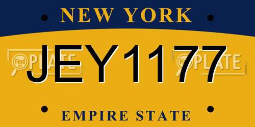 JEY1177 New York License Plate