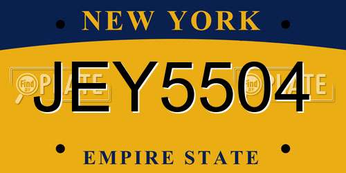 JEY5504 New York License Plate