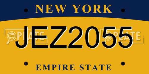 JEZ2055 New York License Plate