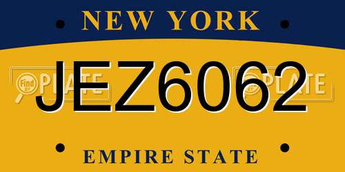JEZ6062 New York License Plate