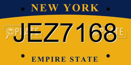 JEZ7168 New York License Plate