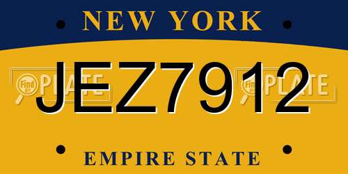 JEZ7912 New York License Plate