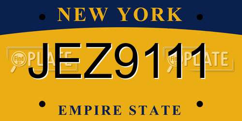 JEZ9111 New York License Plate