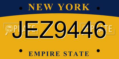 JEZ9446 New York License Plate