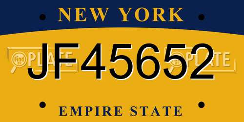 JF45652 New York License Plate