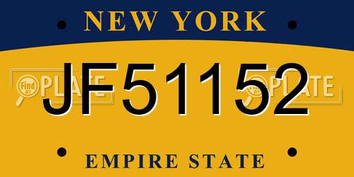 JF51152 New York License Plate