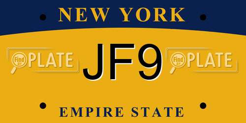 JF9 New York License Plate