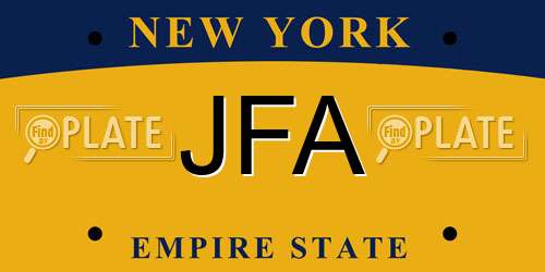 JFA New York License Plate