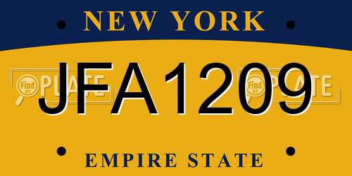 JFA1209 New York License Plate