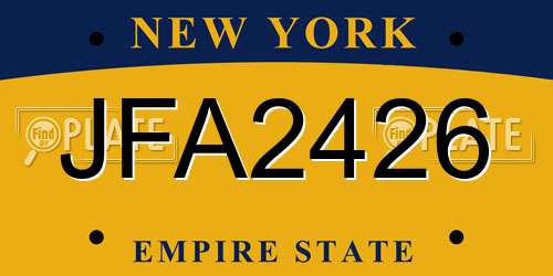 JFA2426 New York License Plate