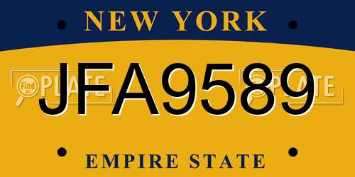 JFA9589 New York License Plate