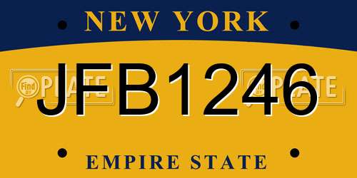 JFB1246 New York License Plate