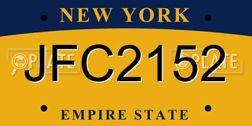 JFC2152 New York License Plate